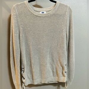 Old Navy Women's Beige Sweater with Side Ties
